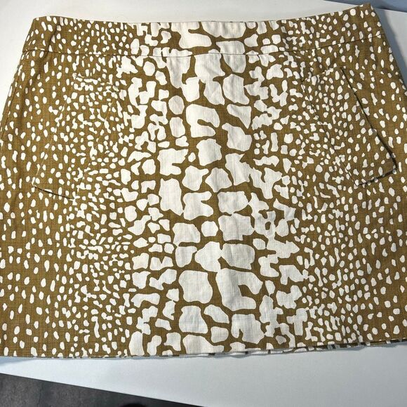 J Crew Python Mini Skirt Sz 12 Tawny Olive - Picture 1 of 8